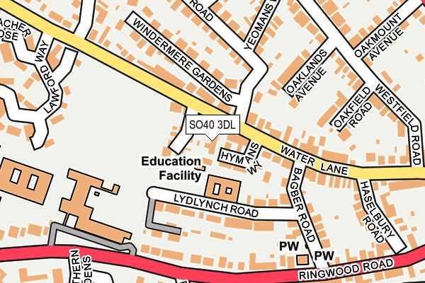 SO40 3DL map - OS OpenMap – Local (Ordnance Survey)