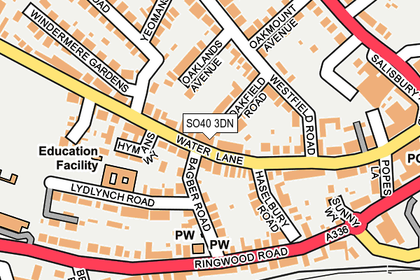 SO40 3DN map - OS OpenMap – Local (Ordnance Survey)