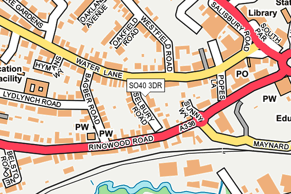 SO40 3DR map - OS OpenMap – Local (Ordnance Survey)