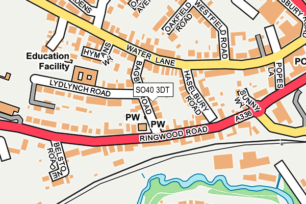 SO40 3DT map - OS OpenMap – Local (Ordnance Survey)