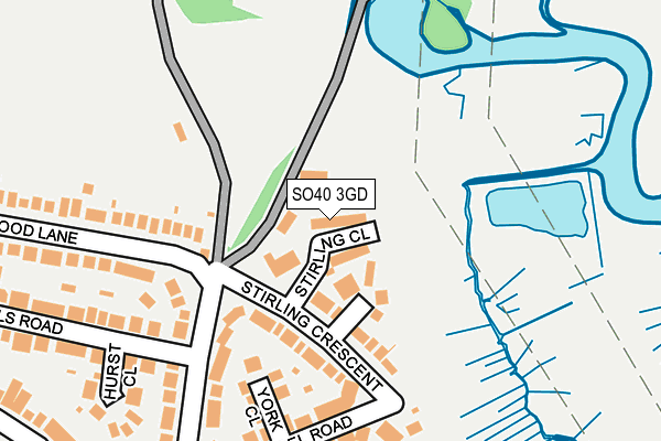 SO40 3GD map - OS OpenMap – Local (Ordnance Survey)