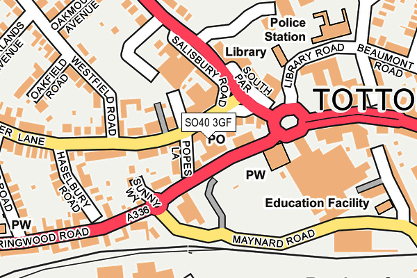 SO40 3GF map - OS OpenMap – Local (Ordnance Survey)