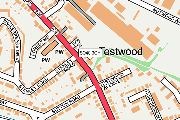 SO40 3GH map - OS OpenMap – Local (Ordnance Survey)