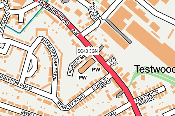 SO40 3GN map - OS OpenMap – Local (Ordnance Survey)