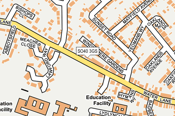 SO40 3GS map - OS OpenMap – Local (Ordnance Survey)