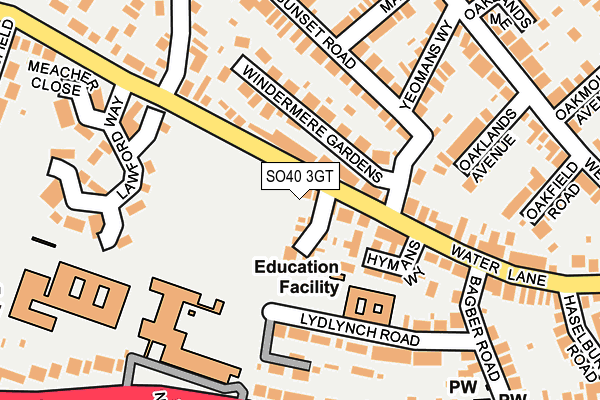 SO40 3GT map - OS OpenMap – Local (Ordnance Survey)