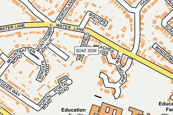 SO40 3GW map - OS OpenMap – Local (Ordnance Survey)