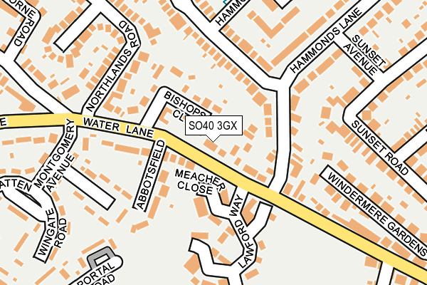 SO40 3GX map - OS OpenMap – Local (Ordnance Survey)