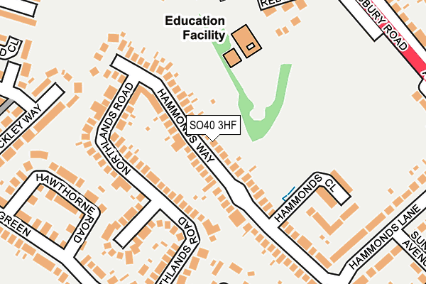 SO40 3HF map - OS OpenMap – Local (Ordnance Survey)