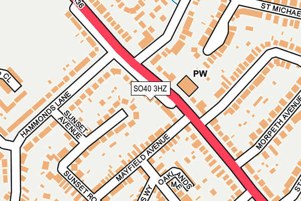 SO40 3HZ map - OS OpenMap – Local (Ordnance Survey)