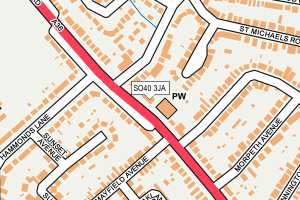 SO40 3JA map - OS OpenMap – Local (Ordnance Survey)