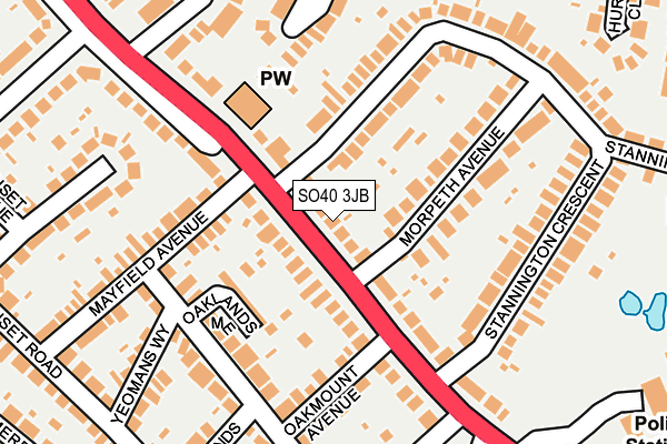 SO40 3JB map - OS OpenMap – Local (Ordnance Survey)