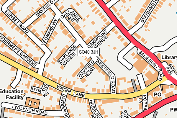 SO40 3JH map - OS OpenMap – Local (Ordnance Survey)