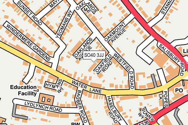 SO40 3JJ map - OS OpenMap – Local (Ordnance Survey)