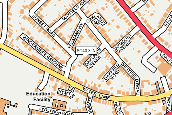 SO40 3JN map - OS OpenMap – Local (Ordnance Survey)