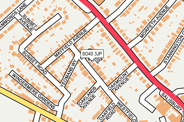 SO40 3JP map - OS OpenMap – Local (Ordnance Survey)