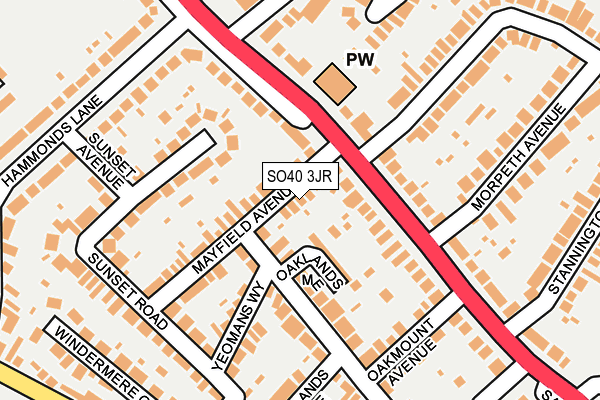 SO40 3JR map - OS OpenMap – Local (Ordnance Survey)