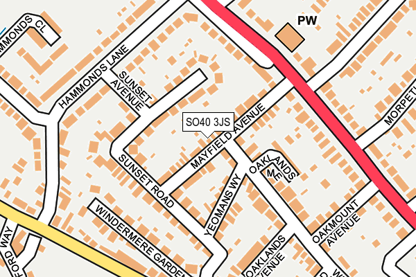 SO40 3JS map - OS OpenMap – Local (Ordnance Survey)