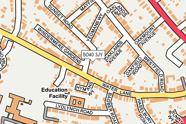 SO40 3JY map - OS OpenMap – Local (Ordnance Survey)