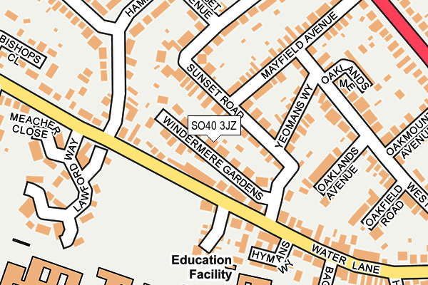SO40 3JZ map - OS OpenMap – Local (Ordnance Survey)