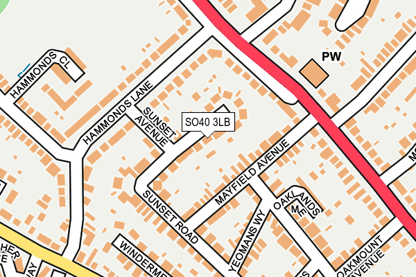 SO40 3LB map - OS OpenMap – Local (Ordnance Survey)