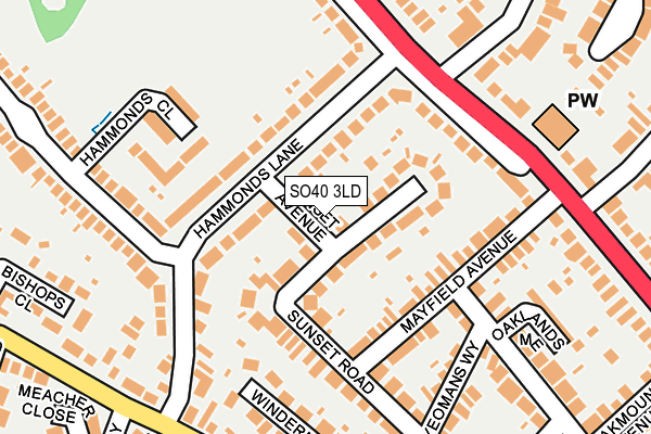 SO40 3LD map - OS OpenMap – Local (Ordnance Survey)