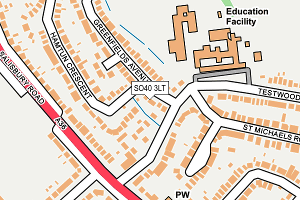 SO40 3LT map - OS OpenMap – Local (Ordnance Survey)