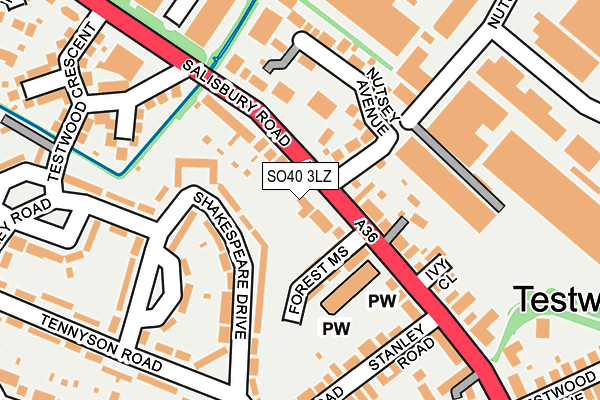 SO40 3LZ map - OS OpenMap – Local (Ordnance Survey)