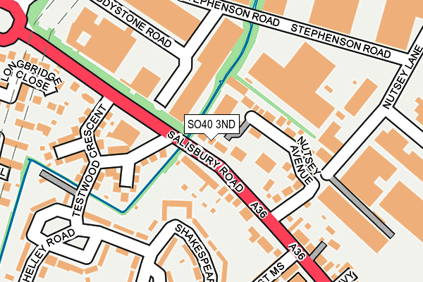 SO40 3ND map - OS OpenMap – Local (Ordnance Survey)