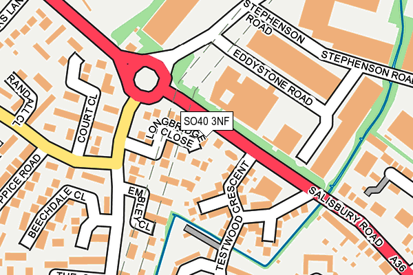 SO40 3NF map - OS OpenMap – Local (Ordnance Survey)