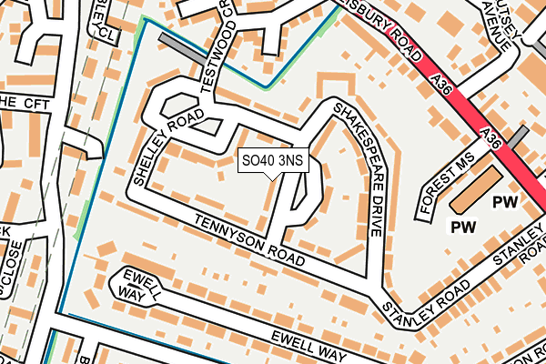 SO40 3NS map - OS OpenMap – Local (Ordnance Survey)
