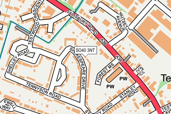SO40 3NT map - OS OpenMap – Local (Ordnance Survey)