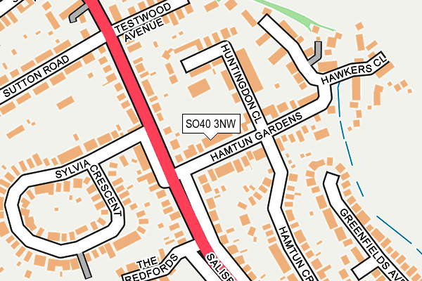 SO40 3NW map - OS OpenMap – Local (Ordnance Survey)