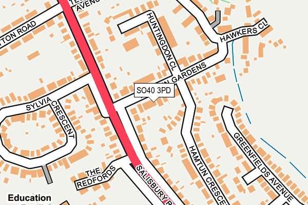 SO40 3PD map - OS OpenMap – Local (Ordnance Survey)