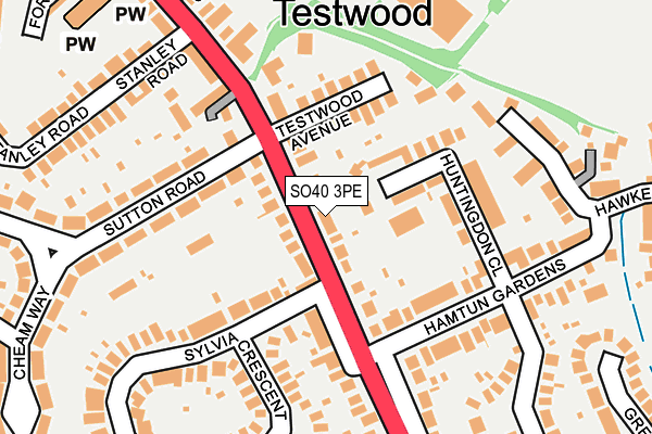 SO40 3PE map - OS OpenMap – Local (Ordnance Survey)