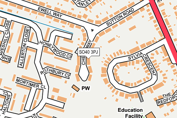 SO40 3PJ map - OS OpenMap – Local (Ordnance Survey)