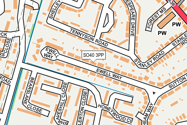 SO40 3PP map - OS OpenMap – Local (Ordnance Survey)