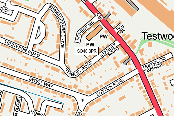 SO40 3PR map - OS OpenMap – Local (Ordnance Survey)