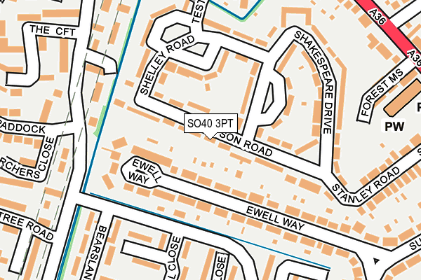 SO40 3PT map - OS OpenMap – Local (Ordnance Survey)