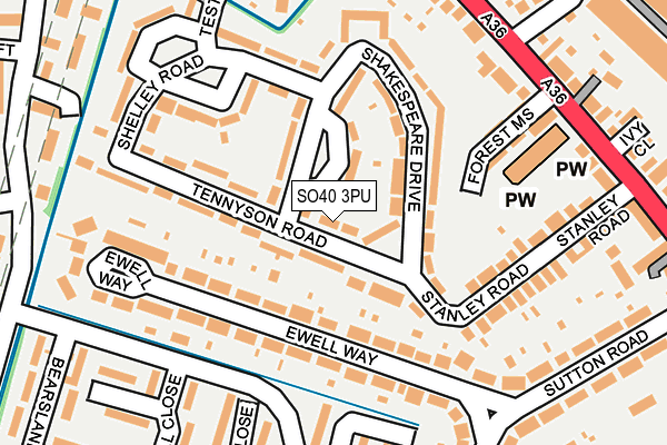 SO40 3PU map - OS OpenMap – Local (Ordnance Survey)