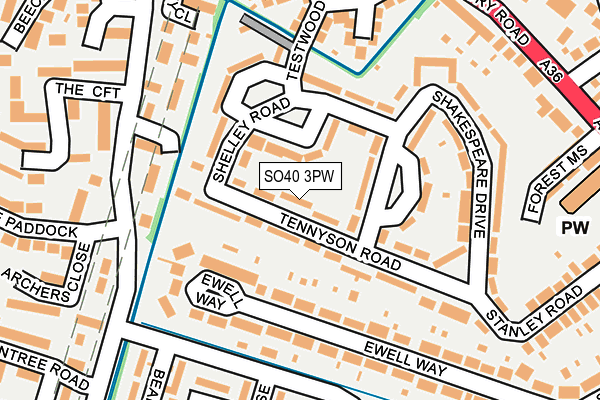 SO40 3PW map - OS OpenMap – Local (Ordnance Survey)