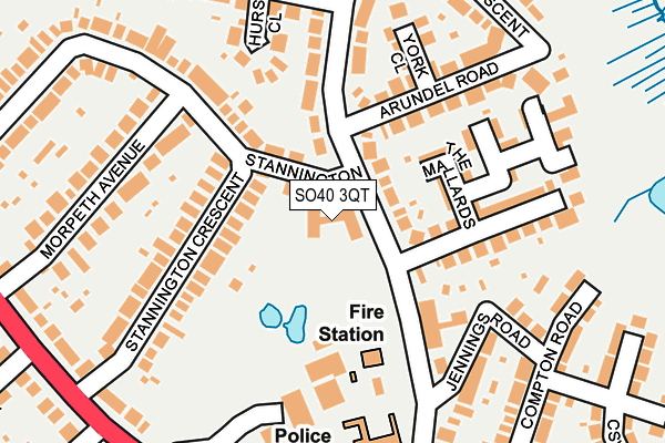 SO40 3QT map - OS OpenMap – Local (Ordnance Survey)