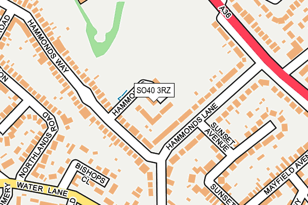 SO40 3RZ map - OS OpenMap – Local (Ordnance Survey)