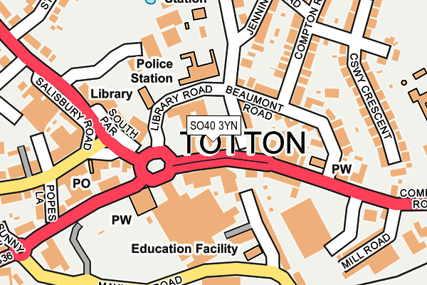 SO40 3YN map - OS OpenMap – Local (Ordnance Survey)