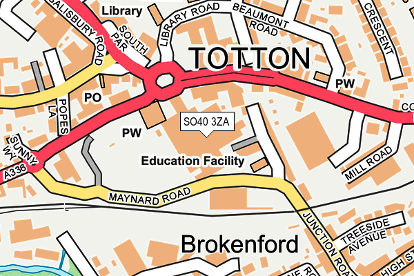 SO40 3ZA map - OS OpenMap – Local (Ordnance Survey)