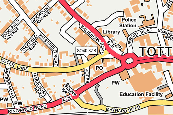 SO40 3ZB map - OS OpenMap – Local (Ordnance Survey)