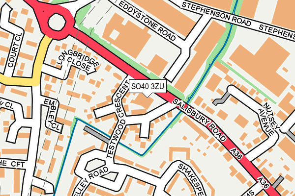 SO40 3ZU map - OS OpenMap – Local (Ordnance Survey)