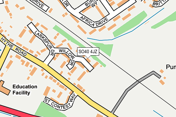 SO40 4JZ map - OS OpenMap – Local (Ordnance Survey)