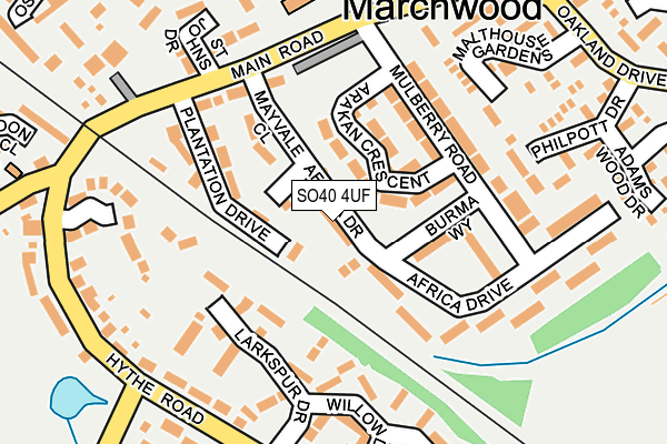 SO40 4UF map - OS OpenMap – Local (Ordnance Survey)