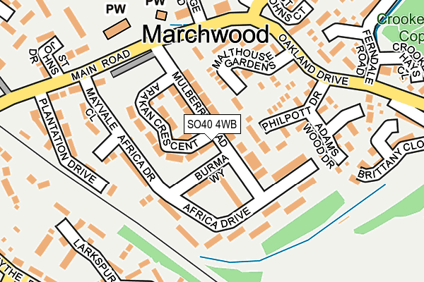 SO40 4WB map - OS OpenMap – Local (Ordnance Survey)